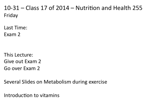 10-31 Class - Friday after exam 2