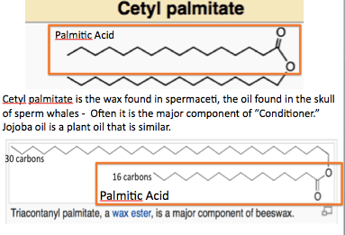 Cetyl palmitate and beeswax