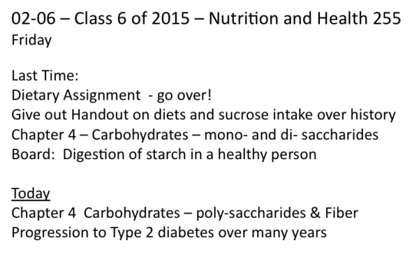 Class 6 on Friday, February 6, 2015