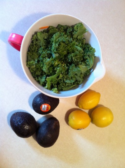 Making Kale Avocado Salad