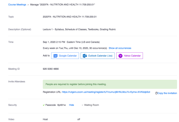 Zoom Screen Shot Lecture 1 on 2020-09-01